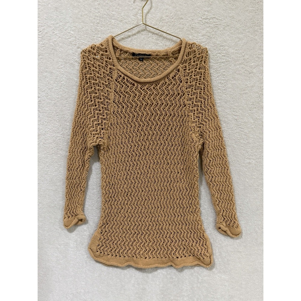 Chadwicks 100% Cotton Open Knit Brown Pullover Sweater‎ Large Beach Boho Resort